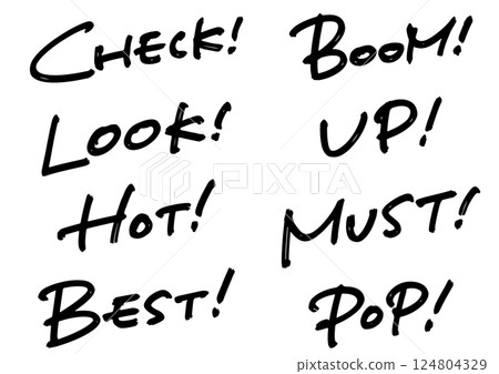 Attention-grabbing English handwritten character set 124804329