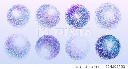Grainy sphere shapes set Grainy sphere shapes set 124804360
