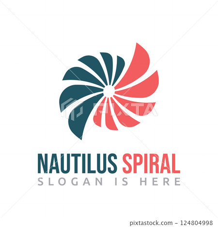 Nautilus Abstract Circle Spiral Propeller Fan Shell Business Logo Template 124804998