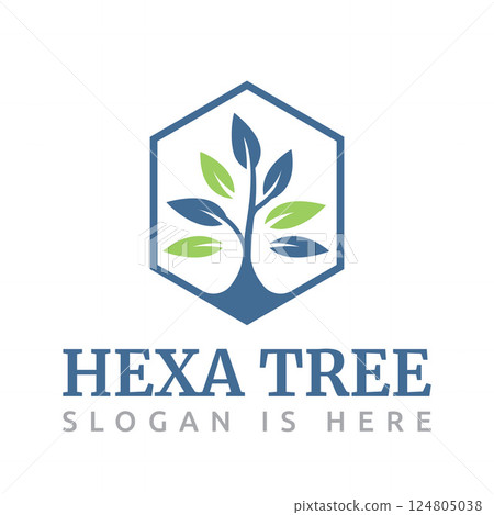 Green Hexagon Forest Tree Ecology Nature Leaves... - Stock Illustration ...