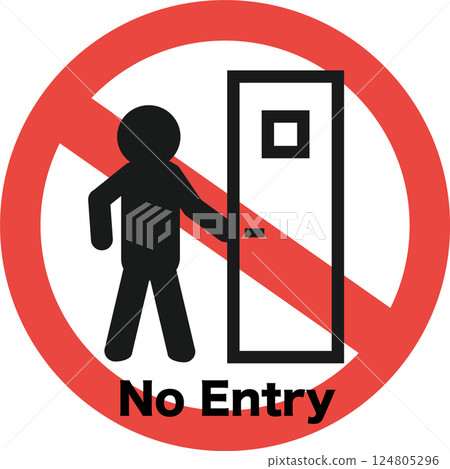 Pictogram illustration showing no entry 124805296