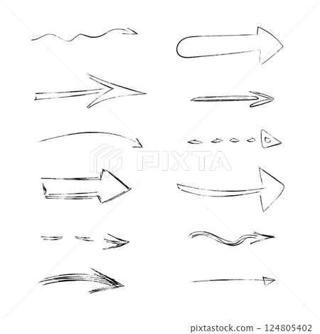 Set of hand drawn arrows. Stickers for bullet journal. 124805402