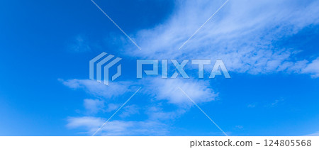 A simple landscape of blue sky and white clouds A simple landscape of blue sky and white clouds 124805568