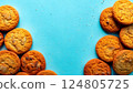 Frame with cookies on the edge 124805725