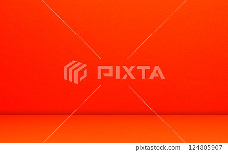 Orange Red 3d Table Studio Empty Interior Background WallWall paper Summer Tropic Pattern Abstract Texture Gold Light Floor Mockup Cement Shadow Podium Gradient Minimal Room Stage Product Loft. 124805907