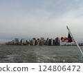 Stars and Stripes and Manhattan skyline 124806472