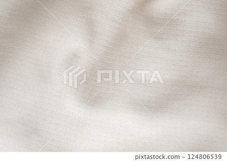 White sports clothing fabric football shirt jersey texture abstract background 124806539