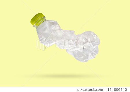 recycled plastic bottle isolated on green background recycled plastic bottle isolated on green background 124806540
