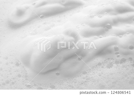 Abstract white soap foam bubbles texture background 124806541