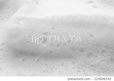 Abstract white soap foam bubbles texture background 124806542