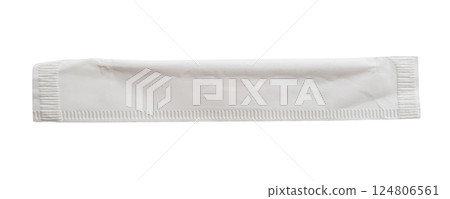 Bamboo toothpick packaging isolated on white background 124806561