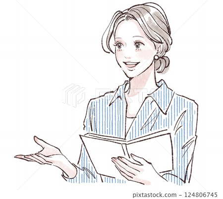 Illustration material of women and girls Illustration material of women and girls 124806745