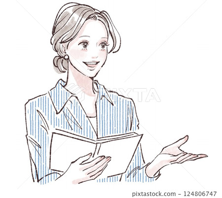 Illustration material of women and girls Illustration material of women and girls 124806747