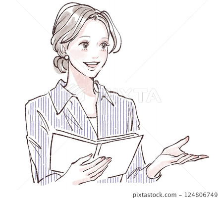 Illustration material of women and girls Illustration material of women and girls 124806749