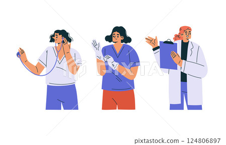 A Variety of Diverse Healthcare Professionals Working Together in Action to Provide Care A Variety of Diverse Healthcare Professionals Working Together in Action to Provide Care 124806897