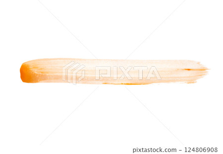 Orange brush stroke isolated on white background 124806908