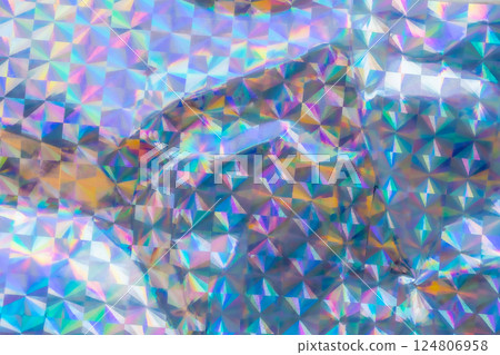 Holographic rainbow foil iridescent texture abstract hologram background Holographic rainbow foil iridescent texture abstract hologram background 124806958