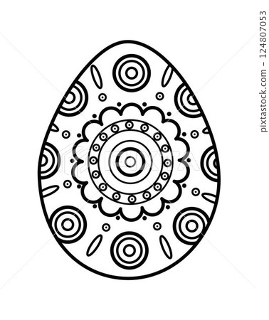 Intricate Easter Egg Mandala Design Vector Illustration 124807053