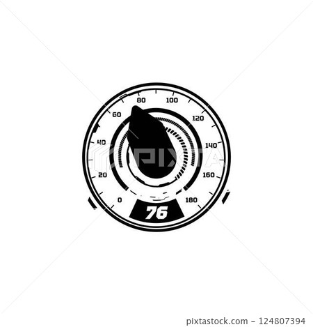 Auto speedometer dashboard with digits scale, speed gauge, vector black and white accelerate indicator, progress bar Auto speedometer dashboard with digits scale, speed gauge, vector black and white accelerate indicator, progress bar 124807394
