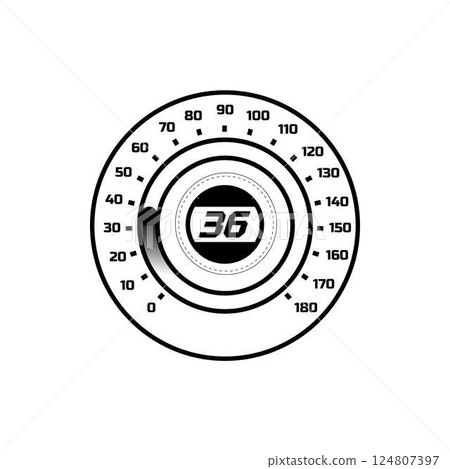 Auto speedometer dashboard digits scale, car speed gauge, accelerate indicator, progress bar vector black white design Auto speedometer dashboard digits scale, car speed gauge, accelerate indicator, progress bar vector black white design 124807397
