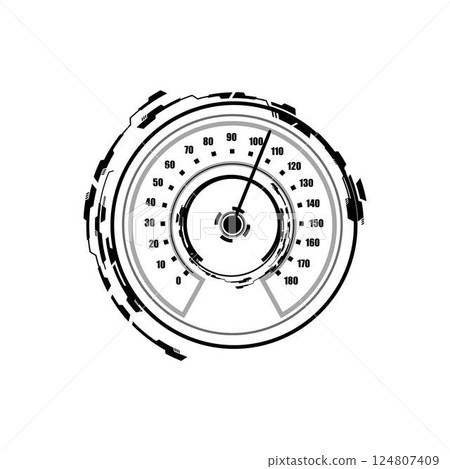 Auto speedometer dashboard with digits scale, speed gauge, vector speed accelerate indicator, progress bar display Auto speedometer dashboard with digits scale, speed gauge, vector speed accelerate indicator, progress bar display 124807409