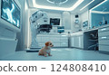 Puppy in Advanced Futuristic Veterinary Clinic 124808410