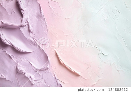 A high-end abstract pastel gradient background showcases a gentle transition from frosted mint to powdery lilac, offering a soft and elegant texture perfect for various text applications 124808412