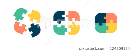 Color puzzle icon. 124809154