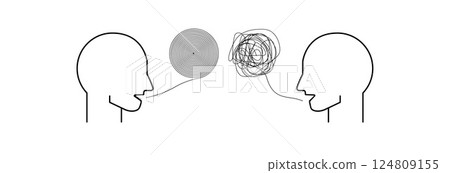 Communication between two people. 124809155