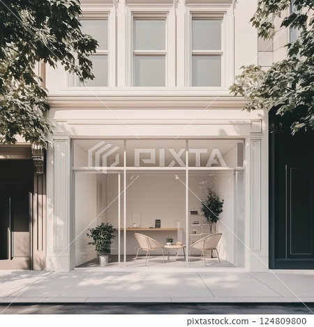 City Street Storefront Mockup, Local Shop Front Facade Template, Small Business Branding Showcase for Designers City Street Storefront Mockup, Local Shop Front Facade Template, Small Business Branding Showcase for Designers 124809800