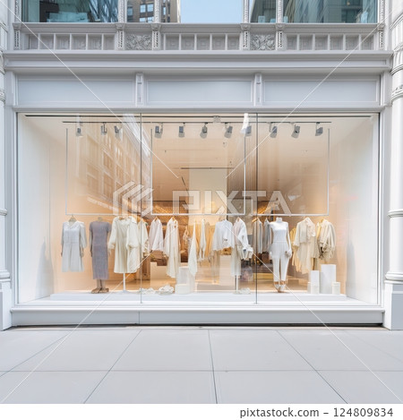 City Street Storefront Mockup, Local Shop Front Facade Template, Small Business Branding Showcase for Designers 124809834