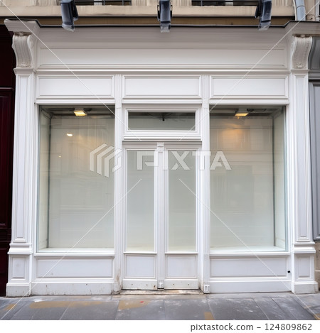 City Street Storefront Mockup, Local Shop Front Facade Template, Small Business Branding Showcase for Designers 124809862