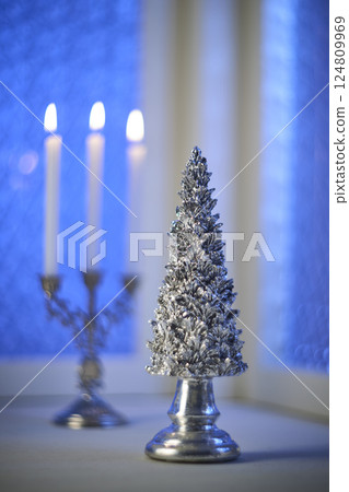 Christmas tree placed by the window Christmas image Christmas tree placed by the window Christmas image 124809969