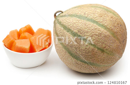 Cantaloupe or rockmelon 124810167