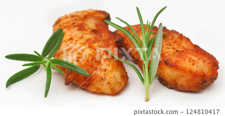 Fried chicken with rosemary 124810417