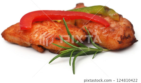 Fried chicken with rosemary Fried chicken with rosemary 124810422