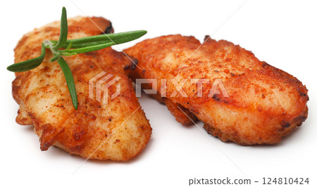 Fried chicken with rosemary 124810424