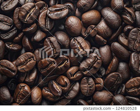 Roasted coffee beans background 124810528