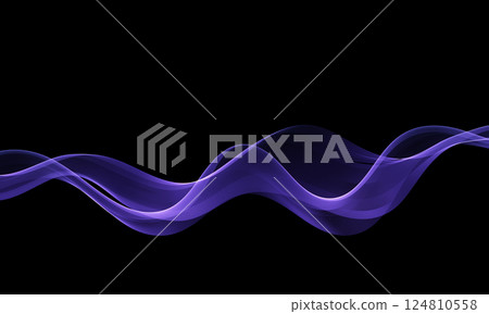 Modern abstract black background with bending bright wave. Element for design. 124810558