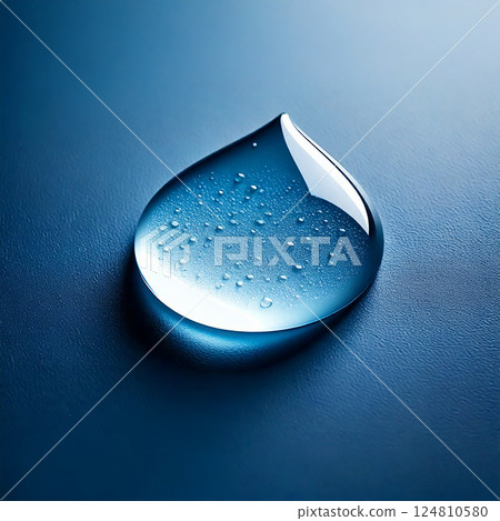 Blue water droplet 124810580