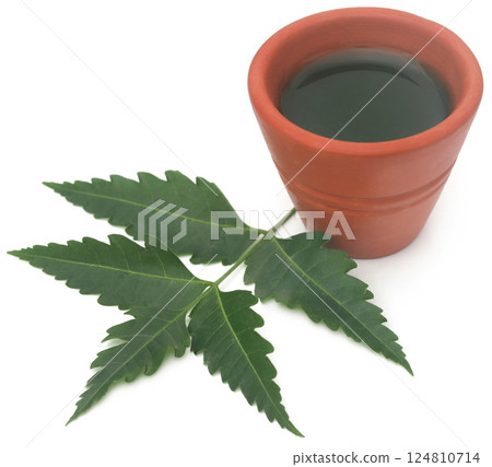 Medicinal neem leaves with extract 124810714
