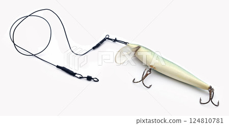Pike fishing fishing lure with metal wire 124810781