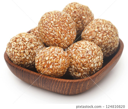 Sesame caramel laddu 124810820