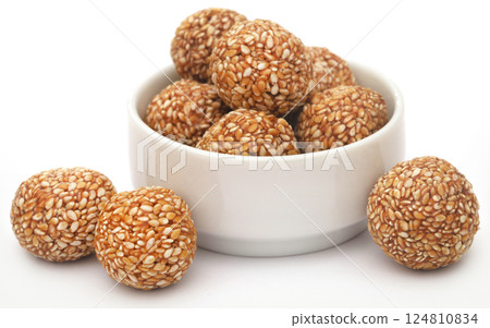 Sesame caramel laddu Sesame caramel laddu 124810834