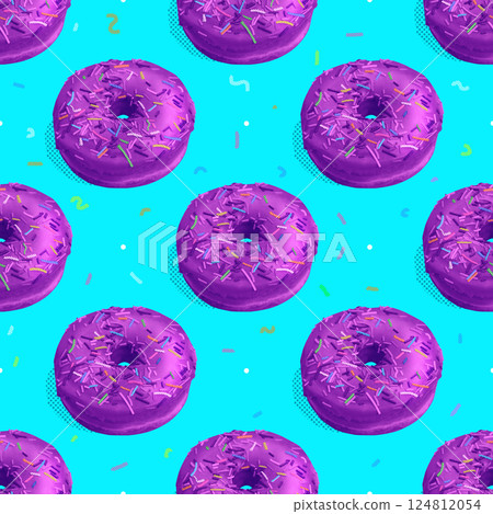 Vibrant seamless art collage of sweet dessert Vibrant seamless art collage of sweet dessert 124812054