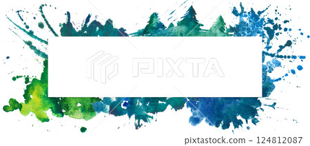 Colorful template with watercolor splashes, blots and stains. 124812087