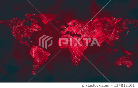 Low poly illustration with world map Low poly illustration with world map 124812101