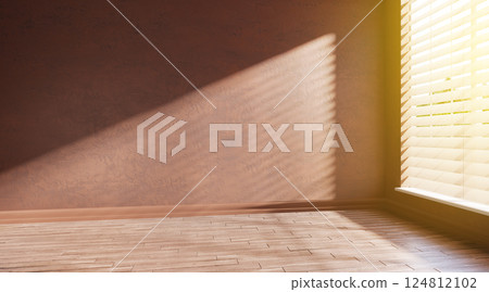 Bright interior room corner with window sun light 124812102
