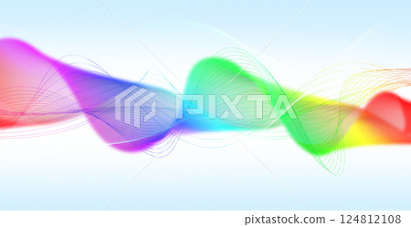 Rainbow colored abstract flow. 124812108
