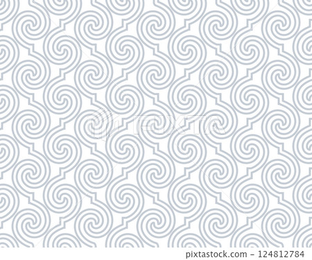 The geometric pattern with wavy lines. Seamless vector background. White and gray texture. Simple lattice graphic design 124812784